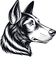  Side Profile Silhouette Of A German Shepherd Head