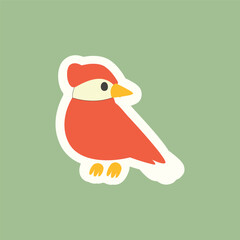cute sparrow animal sticker icon