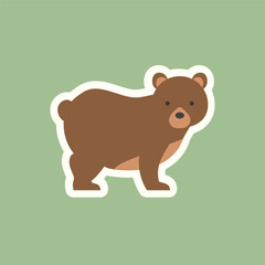cute bear animal sticker icon