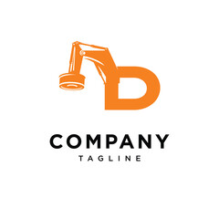  Letter D Magnet Excavator Logo Icon Vector