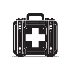 first aid kit box silhouette vector illustration