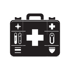 first aid kit box silhouette vector illustration