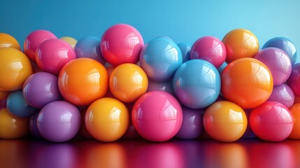 Obraz premium abstract 3d render of multicolored spheres modern background desig