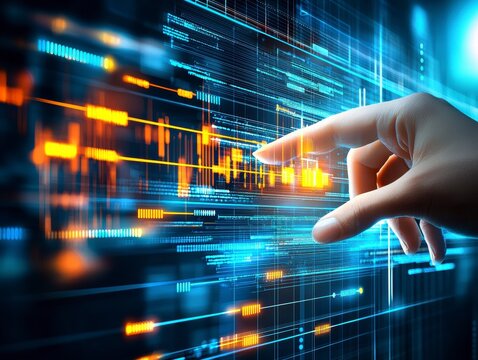 Hand Interacting with Digital Data Stream