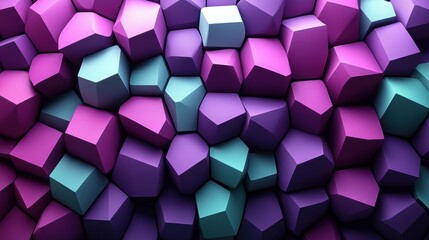 Obraz premium abstract 3d render purple and green geometric background desig