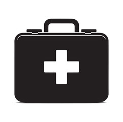 first aid kit box silhouette vector illustration