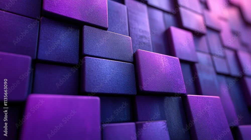 Poster abstract 3d render purple geometric background with cubes modern animation motion design seamless lo