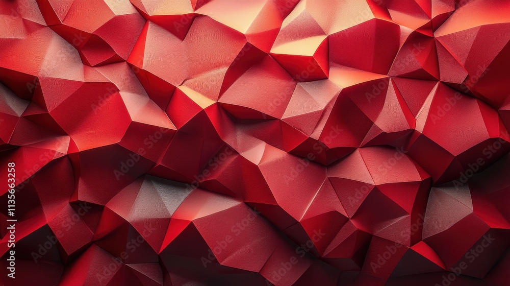 Poster abstract 3d render red geometric background desig