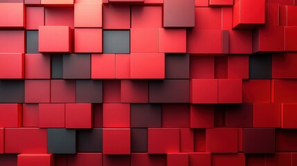 abstract 3d render red geometric background desig