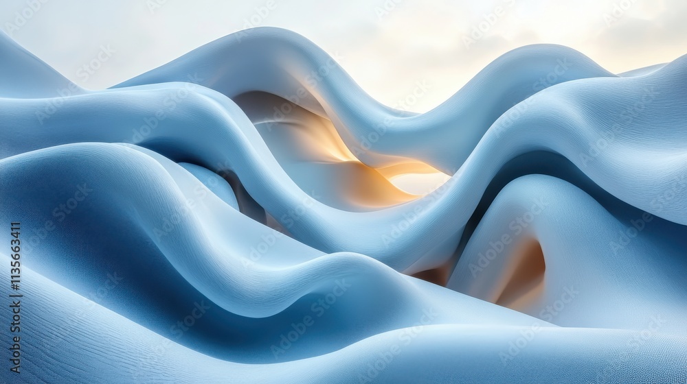Poster abstract 3d render twisted shape modern illustration background