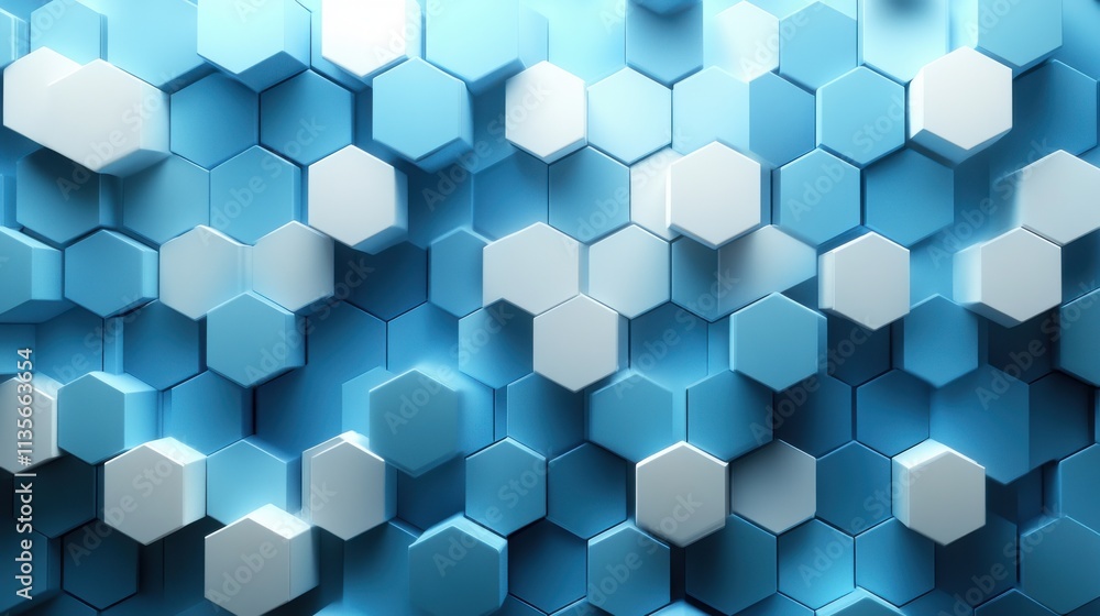 Poster abstract 3d render white and blue geometric background with cubes modern animation motion design sea