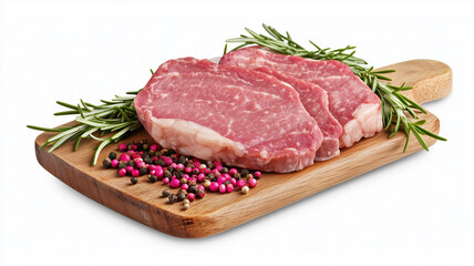 Fototapeta premium Sliced raw pork meat isolated on white background 
