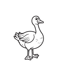 Goose  line art vector on white backgroun