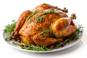 Grilled chicken with lettuce and vegetables isolated