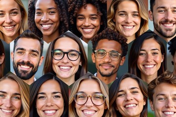 Diverse Group of Happy People Smiling Together - Perfect for Team Building, Diversity, and Inclusion Initiatives