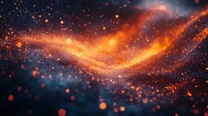 abstract 3d rendering of flying particl