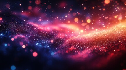 Obraz premium abstract 3d rendering of flying particles with bokeh effect modern cgi background animation motion design vide