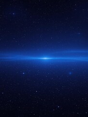 Deep blue universe with vast expanses of empty space and twinkling stars, cosmic rays, stars, space
