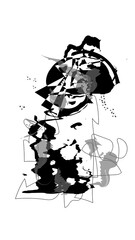 Obraz premium Black and white abstract image illustration.