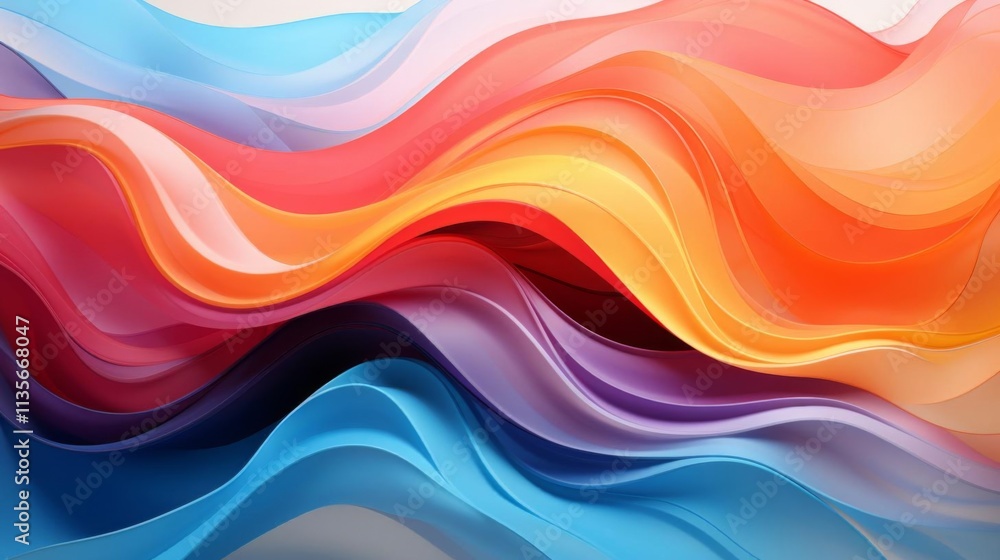 Canvas Prints a colorful wave with a blue stripe in the middle