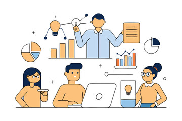 set of business people