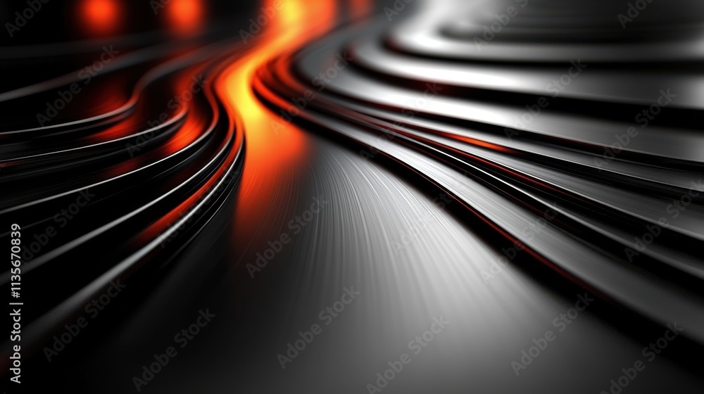 Poster abstract 3d rendering of smooth surface with lines striped modern background design for poster cover