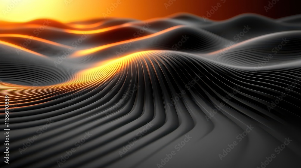 Poster abstract 3d rendering of smooth surface with lines striped modern background design for poster cover