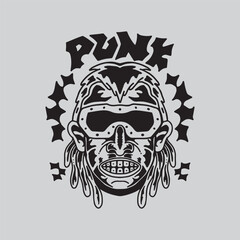 Punk head character,streetwear design culture