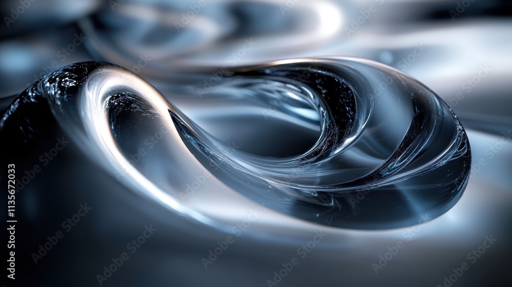 Poster abstract animation 3d render of rotating glass shape seamless looped vide