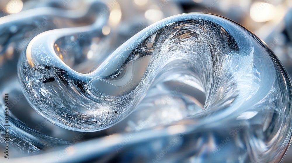 Poster abstract animation 3d render of rotating glass shape seamless looped vide