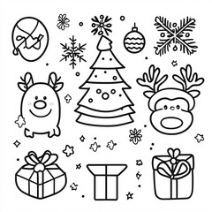 Fototapeta premium christmas icons set