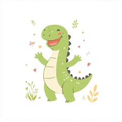 Fototapeta premium cartoon crocodile with a smile