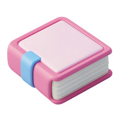 Adorable Pink Book Icon - 3D Illustration Design