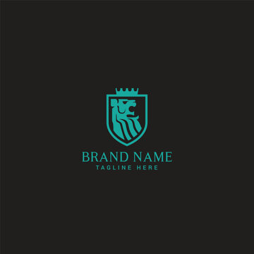 Lionhead shield logo design