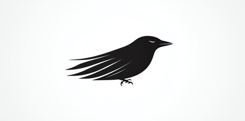 A stylized black bird in motion, representing speed and elegance.