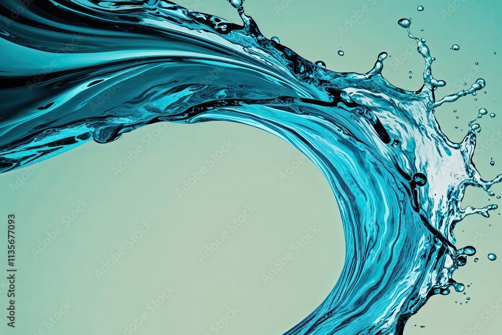 Poster dynamic aqua splash design with fluid motion