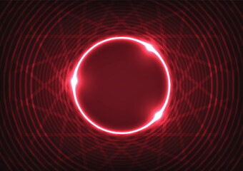 Red space fire ring circle art graphic background