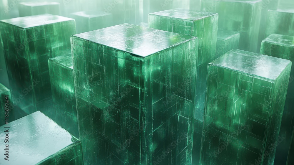 Aufkleber abstract animation rotating glass cube looping video 3d rende