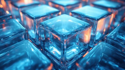 abstract animation rotating glass cubes seamless looped video 3d rende