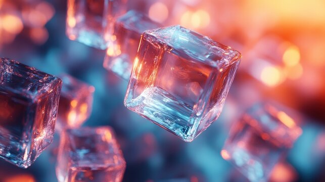 abstract animation rotating glass cubes seamless looped video 3d rende