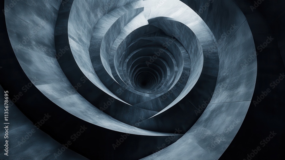 Poster abstract animation rotating gray geometric shapes looping video 3d rende