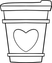 cute Valentine love decorative accessory element outline doodle black line