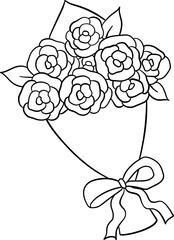 cute Valentine love decorative accessory element outline doodle black line