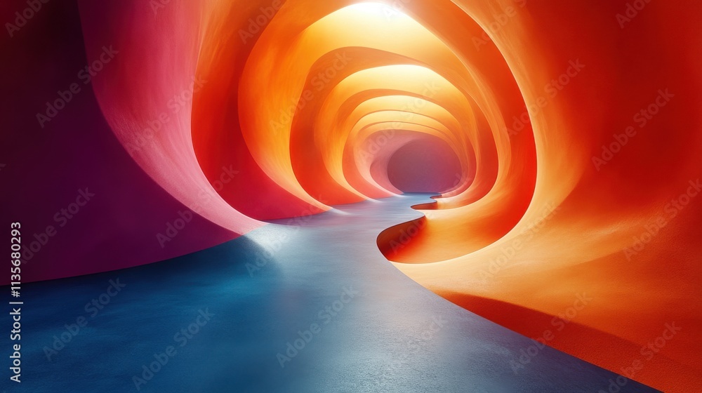 Poster abstract animation surreal rotating shape seamless looping video 3d render