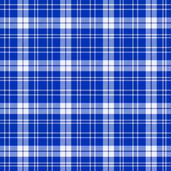 Plaid with twill weave repeat pattern.Checkered tartan gingham seamless pattern in blue and white.Geometric graphic vector illustration background design for fabric and prints.