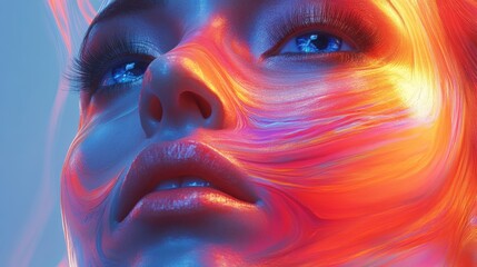 Obraz premium abstract colorful face 3d rende