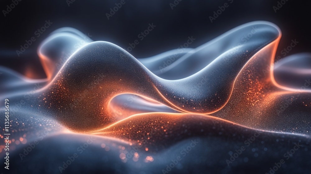 Poster abstract curved shape on a dark background 3d rende