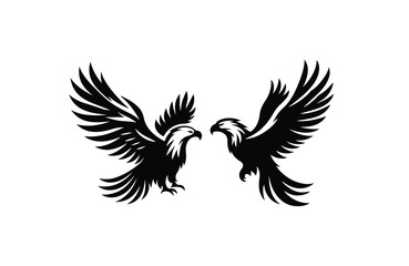 flying eagle silhouette vector logo illustration