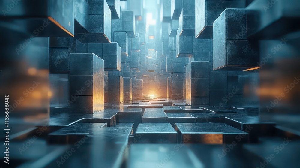 Aufkleber abstract design rotating cube seamless looped animatio