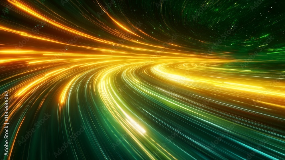 Wall mural colorful light trails create a dynamic motion effect in dark space